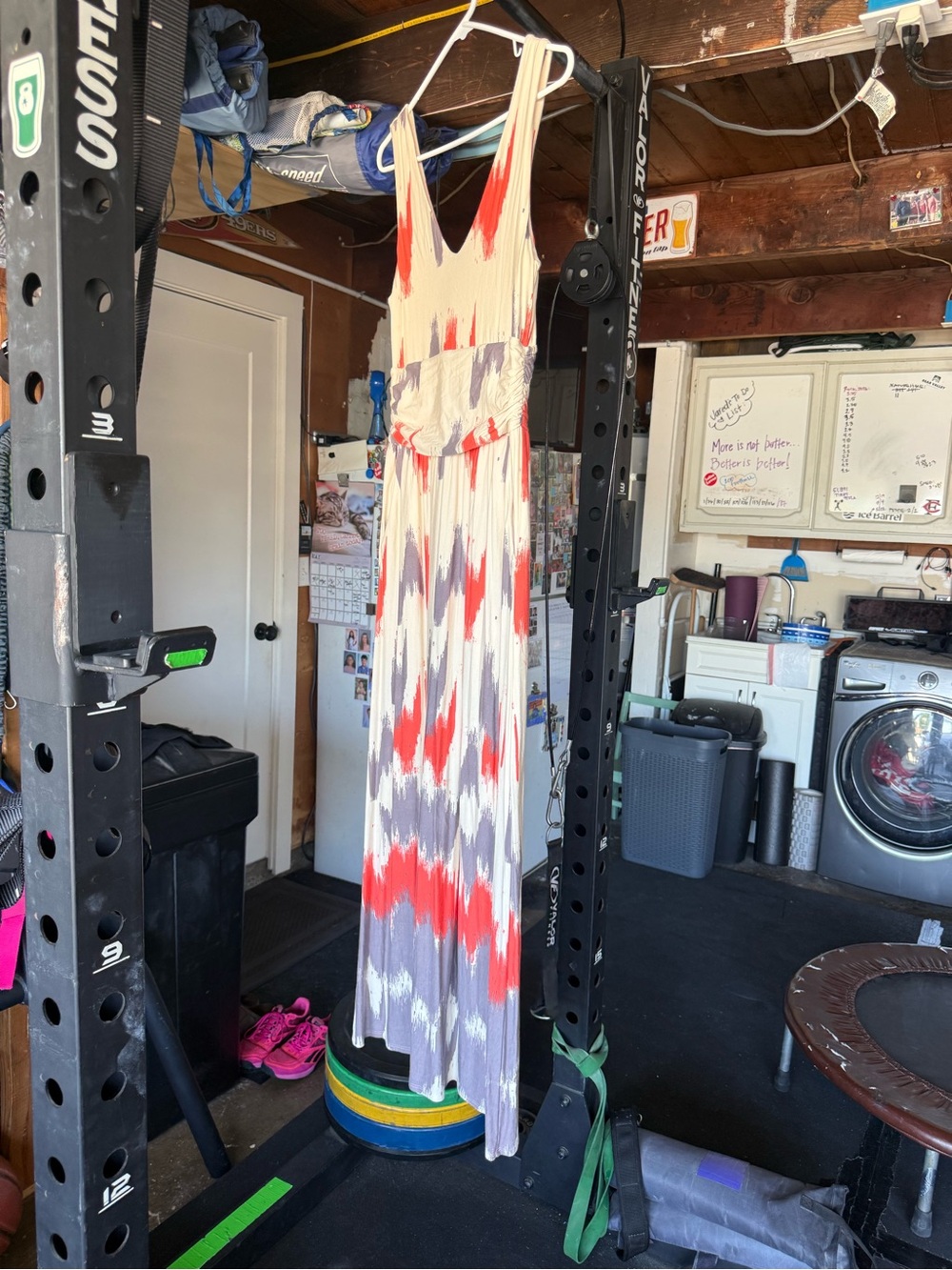 Maeve Cream Dress with Coral & Lavender/Gray Accents